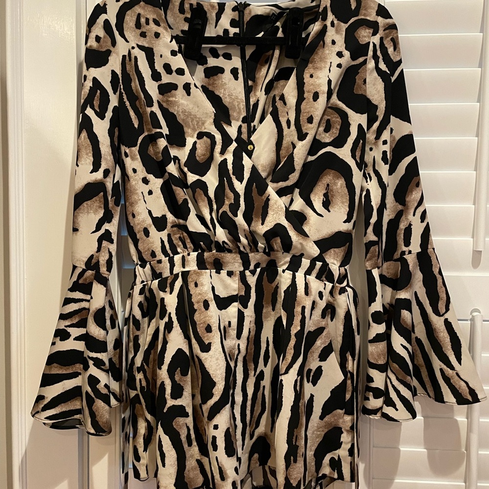 River Island leopard print wrap romper Size Small excellent condition
